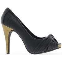 Chaussmoi Open women pumps black heels 11cm and 2.5 cm platform women\'s Court Shoes in black