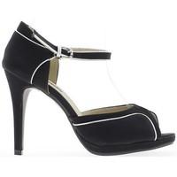 Chaussmoi Open women pumps black heels 11cm and plateau women\'s Court Shoes in black