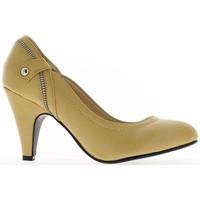 chaussmoi clear camel shoes to 9cm heel womens court shoes in brown