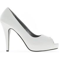 Chaussmoi Shoes large women size white at 13cm open toe high heel women\'s Court Shoes in white