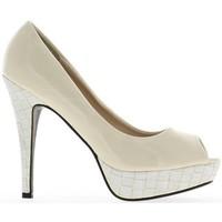 chaussmoi beige open pumps nail heels of 125 cm and 3cm platform women ...