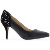 Chaussmoi Black rhinestone pumps bi material sharp 8.5 cm heel women\'s Court Shoes in black