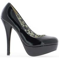 Chaussmoi Pumps black woman Polish heel needle 13.5 cm and platform women\'s Court Shoes in black