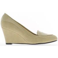 chaussmoi compensated pumps women beige 7cm heel womens court shoes in ...