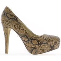 Chaussmoi Pumps camel platform heels 11, 5cm women\'s Court Shoes in brown