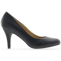 Chaussmoi Pumps large female waist black mat to 9.5 cm heel women\'s Court Shoes in black