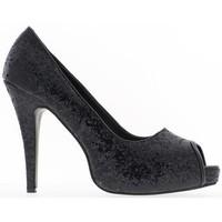 Chaussmoi Shoes women black large glittery heel 13cm open end women\'s Court Shoes in black