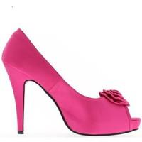 chaussmoi great open toe pumps size fuchsias satin heel 13cm womens co ...