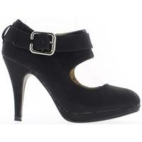 Chaussmoi Shoes women black heel 10 cm and mini platform women\'s Court Shoes in black