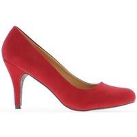 Chaussmoi Shoes woman large red aspect suede to 9.5 cm heel women\'s Court Shoes in red