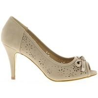 Chaussmoi Shoes beige women open to 9cm heel women\'s Court Shoes in BEIGE