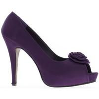 Chaussmoi Great open toe pumps size purple satin heel 13cm women\'s Court Shoes in purple
