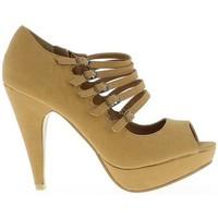 Chaussmoi Camels 11.5 cm high heel platform pumps women\'s Court Shoes in brown