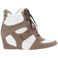 Chaussmoi Rising wedge sneakers Brown at 7.5 cm heel women\'s Shoes (High-top Trainers) in brown