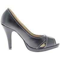 Chaussmoi Pumps black woman open to 9cm heel end women\'s Court Shoes in Black