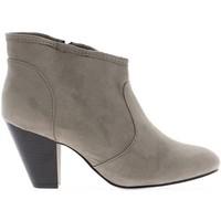 Chaussmoi Boots women gray at 7cm heel women\'s Low Ankle Boots in grey