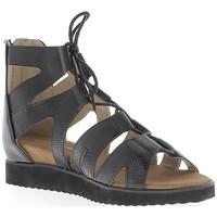 chaussmoi black wedge sandals with heels of 45 cm look crocodile leath ...