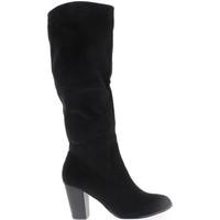 chaussmoi boots black tall woman size 95 cm suede look heel womens hig ...