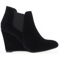 Chaussmoi Ankle boots heel black woman offset 9cm aspect suede women\'s Low Ankle Boots in black