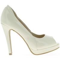 Chaussmoi Pumps white varnish platform snapped at 11.5 cm heel women\'s Court Shoes in white