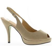 Chaussmoi Sandals grande woman size beige heels of 12.5 cm women\'s Sandals in BEIGE