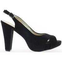 Chaussmoi Sandals Women large aspect Black Suede open 11.5 cm heel women\'s Sandals in black