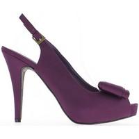 Chaussmoi Satin large purple Sandals size 14cm heel and platform with node women\'s Sandals in purple