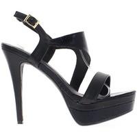 Chaussmoi Black Sandals size at 14.5 cm heel to 4.5 cm effect python platf women\'s Sandals in black