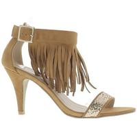 Chaussmoi Sandals size camel strips to 9cm heel women\'s Sandals in brown