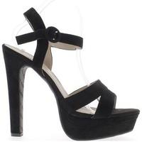Chaussmoi Black Sandals size to 15.5 cm 4.5 cm effect suede platform heel women\'s Sandals in black