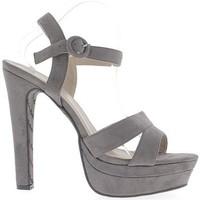 Chaussmoi Grey Sandals size to 15.5 cm 4.5 cm effect suede platform heel women\'s Sandals in grey