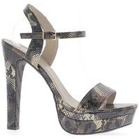 Chaussmoi Brown Sandals size to 15.5 cm heel to 4.5 cm effect python platf women\'s Sandals in brown