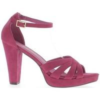 Chaussmoi Sandals grande woman size fushias aspect suede 12cm platform hee women\'s Sandals in pink