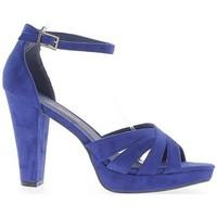 Chaussmoi Sandals grande woman size blue aspect suede 12cm platform heel women\'s Sandals in blue