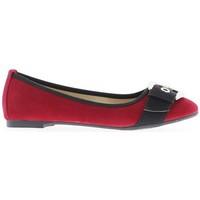 Chaussmoi Ballerina flats black appearance and Red suede women\'s Shoes (Pumps / Ballerinas) in red