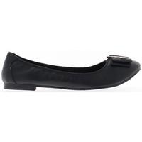 chaussmoi large size black ballerina with knot bi material womens shoe ...