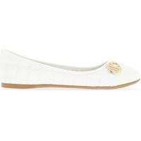 chaussmoi appearance white ballerinas shiny leather and round ends var ...