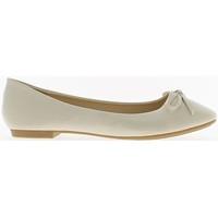 Chaussmoi Ballerina flats beige painted with end node and twill tape 1 cm women\'s Shoes (Pumps / Ballerinas) in BEIGE