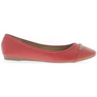 chaussmoi ballerinas large red tip painted with gold decor womens shoe ...