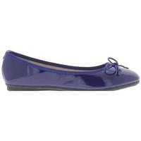 Chaussmoi Blue ballerina painted with node and fabric border women\'s Shoes (Pumps / Ballerinas) in blue