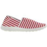 Chaussmoi Ballerina striped red and white canvas women\'s Shoes (Pumps / Ballerinas) in red