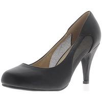 Chaussmoi Shoes women black large open lace 9.5 cm heel women\'s Court Shoes in black