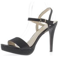 Chaussmoi Sandals size large black 13cm glitter heel women\'s Sandals in black