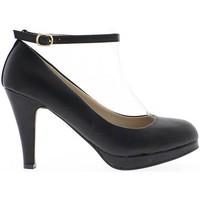 Chaussmoi Pumps matte black woman flanged heel 9, 5cm women\'s Court Shoes in black