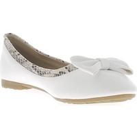Chaussmoi Fimbriated white classical ballerinas snake with twill tape 1 cm women\'s Shoes (Pumps / Ballerinas) in white