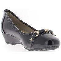Chaussmoi Black end offset ballerinas varnished to 3.5 cm heels women\'s Shoes (Pumps / Ballerinas) in black
