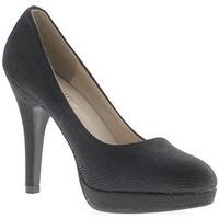 Chaussmoi Shiny black pumps heels 11cm thin and mini platform women\'s Court Shoes in black