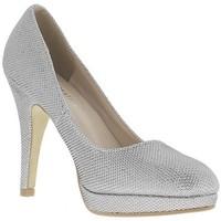Chaussmoi Grey silver pumps heels 11cm thin and mini glosses platform women\'s Court Shoes in grey