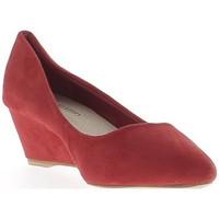 Chaussmoi Pointed shoes red aspect compensated women suede 5.5 cm heel women\'s Court Shoes in red