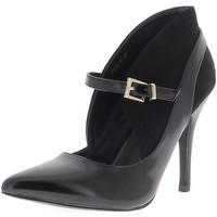 Chaussmoi Black pumps with 10cm heels sharp appearance patent leather and women\'s Court Shoes in black